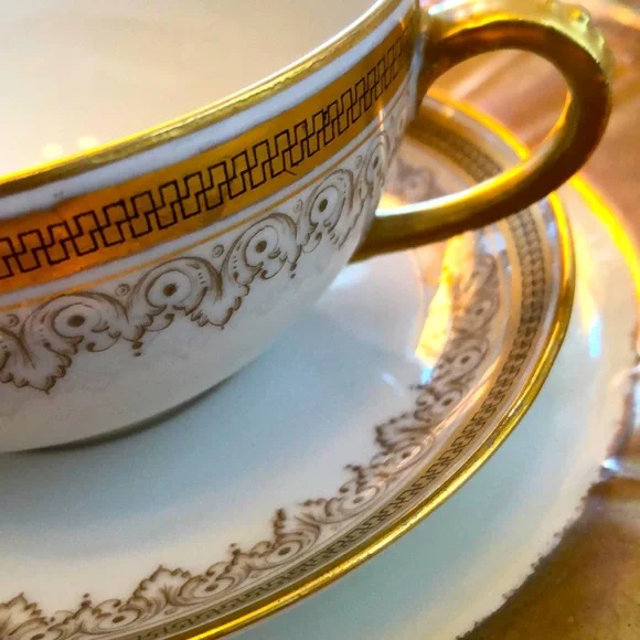 GRATIS- EUC- Pristine PL Limoges France, M. Redon Teacup & Saucer - Picture 4 of 13